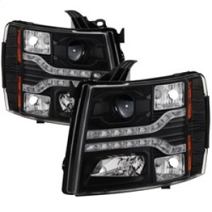 Chevrolet Silverado 1500 Headlight Set - SPYDER - Version 2, LED DRL, Projector - Black - `07-`13