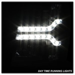 Chevrolet Silverado 1500 Headlight Set - SPYDER - Version 2, LED DRL, Projector - Black - `07-`13