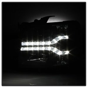 Chevrolet Silverado 1500 Headlight Set - SPYDER - Version 2, LED DRL, Projector - Black - `07-`13