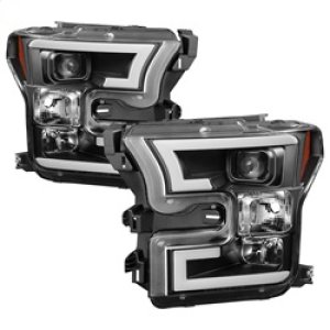 Ford F-150 Headlights - SPYDER - Projector, Light Bar DRL LED - Black - `15-`17