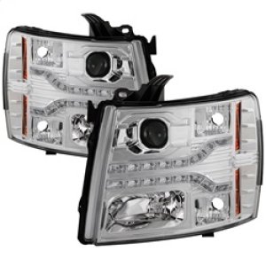 Chevrolet Silverado 1500 Headlights - SPYDER - V2 Projector LED DRL - Chrome - `07-`13