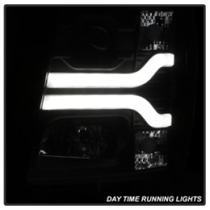 Chevrolet Silverado 1500 Headlights - SPYDER - Version 3 Projector Headlights, LED DRL - Black - `07-`13