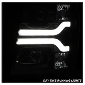 Chevrolet Silverado 1500 Headlights - SPYDER - Version 3 Projector Headlights, LED DRL - Black - `07-`13