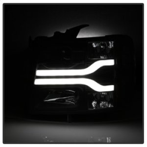 Chevrolet Silverado 1500 Headlights - SPYDER - Version 3 Projector Headlights, LED DRL - Black - `07-`13
