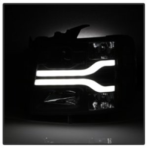 Chevrolet Silverado 1500 Headlights - SPYDER - Version 3 Projector Headlights, LED DRL - Black - `07-`13
