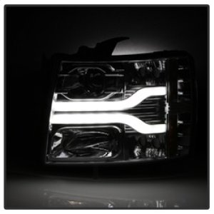 Chevrolet Silverado 1500 Headlights - SPYDER - Projector Headlights, Version 3, LED DRL - Chrome - `07-`13