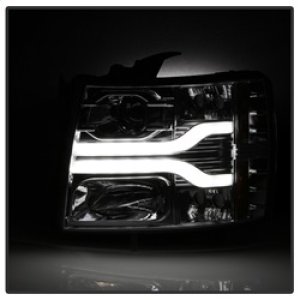 Chevrolet Silverado 1500 Headlights - SPYDER - Projector Headlights, Version 3, LED DRL - Chrome - `07-`13