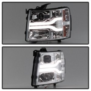 Chevrolet Silverado 1500 Headlights - SPYDER - Projector Headlights, Version 3, LED DRL - Chrome - `07-`13