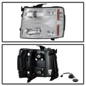 Chevrolet Silverado 1500 Headlights - SPYDER - Projector Headlights, Version 3, LED DRL - Chrome - `07-`13