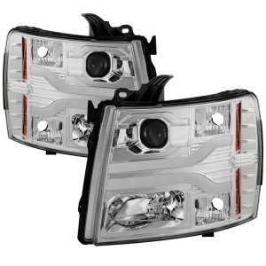 Chevrolet Silverado 1500 Headlights - SPYDER - Projector Headlights, Version 3, LED DRL - Chrome - `07-`13