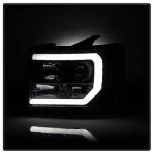 GMC Sierra Headlights - SPYDER - Version 2, Light Bar DRL LED - Black - `07-`13