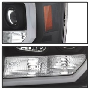 GMC Sierra Headlights - SPYDER - Version 2, Light Bar DRL LED - Black - `07-`13