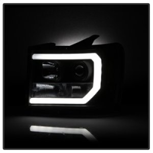 GMC Sierra Headlights - SPYDER - Version 2, Light Bar DRL LED - Black - `07-`13