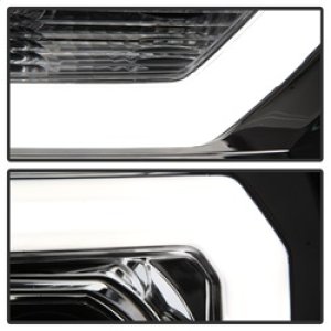 GMC Sierra Headlights - SPYDER - Projector, Version 2, Light Bar DRL LED - Chrome - `07-`13