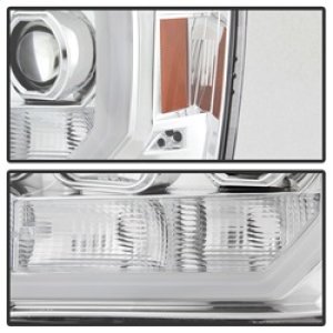 GMC Sierra Headlights - SPYDER - Projector, Version 2, Light Bar DRL LED - Chrome - `07-`13