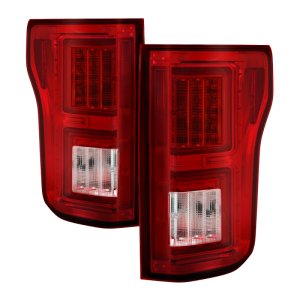 Ford F-150 LED Tail Lights - Rear - SPYDER - Light Bar - Red Clear - `15-`17