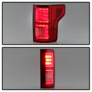 Ford F-150 LED Tail Lights - Rear - SPYDER - Light Bar - Red Clear - `15-`17