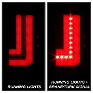 GMC Sierra LED Tail Lights - Rear - SPYDER - Light Bar - Black Smoke - `16-`17