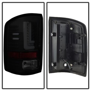 GMC Sierra LED Tail Lights - Rear - SPYDER - Light Bar - Black Smoke - `16-`17