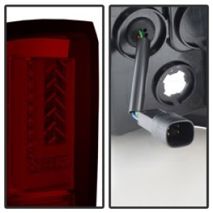 GMC Sierra LED Tail Lights - SPYDER - Light Bar - Red Clear - `16-`17