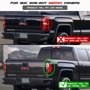 GMC Sierra LED Tail Lights - SPYDER - Light Bar - Red Clear - `16-`17