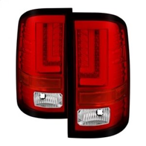 GMC Sierra LED Tail Lights - SPYDER - Light Bar - Red Clear - `16-`17
