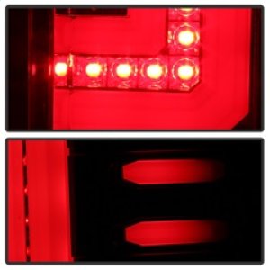 GMC Sierra LED Tail Lights - SPYDER - Light Bar - Red Clear - `16-`17
