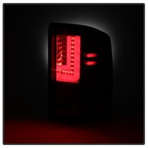 GMC Sierra LED Tail Lights - SPYDER - Light Bar - Red Clear - `16-`17