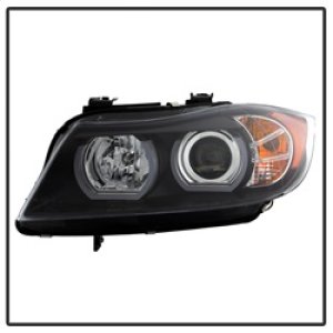 BMW 3 Series Headlights - SPYDER - DRL LED Projector Headlights, Version 2 - Black - `06-`08