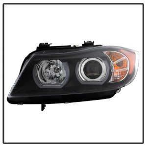 BMW 3 Series Headlights - SPYDER - DRL LED Projector Headlights, Version 2 - Black - `06-`08