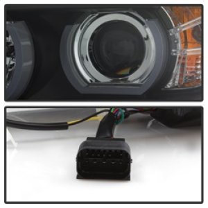 BMW 3 Series Headlights - SPYDER - DRL LED Projector Headlights, Version 2 - Black - `06-`08