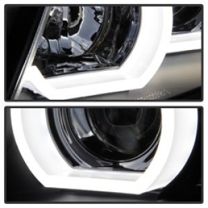BMW 3 Series Headlights - SPYDER - DRL LED Projector Headlights, Version 2 - Black - `06-`08
