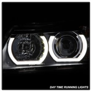 BMW 3 Series Headlights - SPYDER - DRL LED Projector Headlights, Version 2 - Black - `06-`08