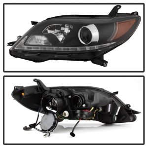Toyota Sienna Headlights - SPYDER - Projector Headlights - DRL LED - Black - `11-`14