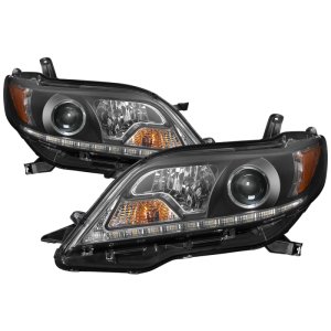 Toyota Sienna Headlights - SPYDER - Projector Headlights - DRL LED - Black - `11-`14