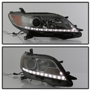 Toyota Sienna Headlights - SPYDER - Projector, DRL LED - Smoke - `11-`14