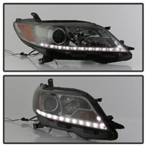 Toyota Sienna Headlights - SPYDER - Projector, DRL LED - Smoke - `11-`14