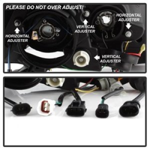 Toyota Sienna Headlights - SPYDER - Projector, DRL LED - Black - `15-`17