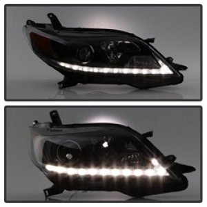 Toyota Sienna Headlights - SPYDER - Projector, DRL LED - Black - `15-`17
