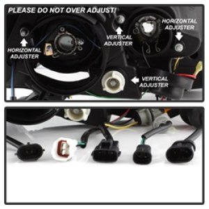 Toyota Sienna Headlights - SPYDER - Projector, DRL LED - Black - `15-`17