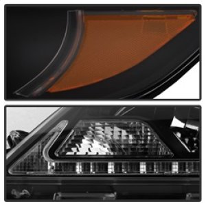 Toyota Sienna Headlights - SPYDER - Projector, DRL LED - Black - `15-`17