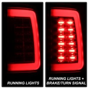 Dodge Ram LED Tail Lights - SPYDER - Light Bar - Red Clear - `09-`16