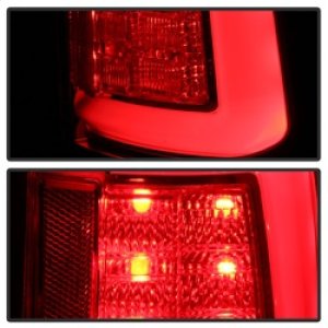 Dodge Ram LED Tail Lights - SPYDER - Light Bar - Red Clear - `09-`16