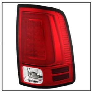Dodge Ram LED Tail Lights - SPYDER - Light Bar - Red Clear - `09-`16