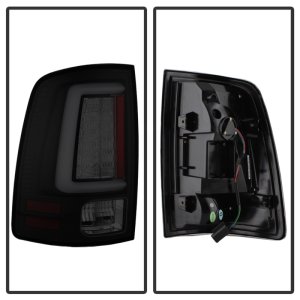 Dodge Ram Tail Lights - SPYDER - LED Model Only - Black Smoke - `13-`14