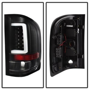 Chevrolet Silverado LED Tail Lights - SPYDER - Light Bar LED Tail Lights, Version 3 - Black - `07-`13