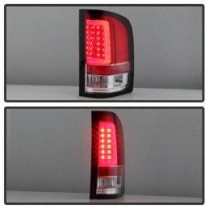 Chevrolet Silverado Tail Lights - SPYDER - Light Bar LED, Version 3 - Red Clear - `07-`13