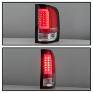Chevrolet Silverado Tail Lights - SPYDER - Light Bar LED, Version 3 - Red Clear - `07-`13