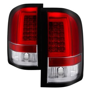Chevrolet Silverado Tail Lights - SPYDER - Light Bar LED, Version 3 - Red Clear - `07-`13