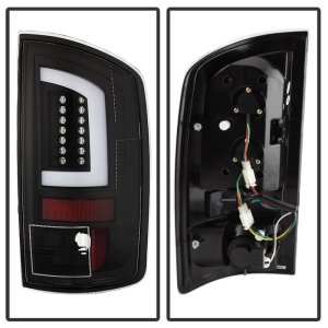Dodge Ram 3500 SLT LED Tail Lights - Rear - SPYDER - Light Bar Version 3 - Black - `03-`06